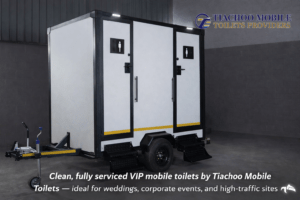 VIP mobile toilet hire in Kenya by Tiachoo Mobile Toilets for events and construction sites
