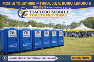Portable toilets setup at an event in Ruiru Kiambu County by Tiachoo